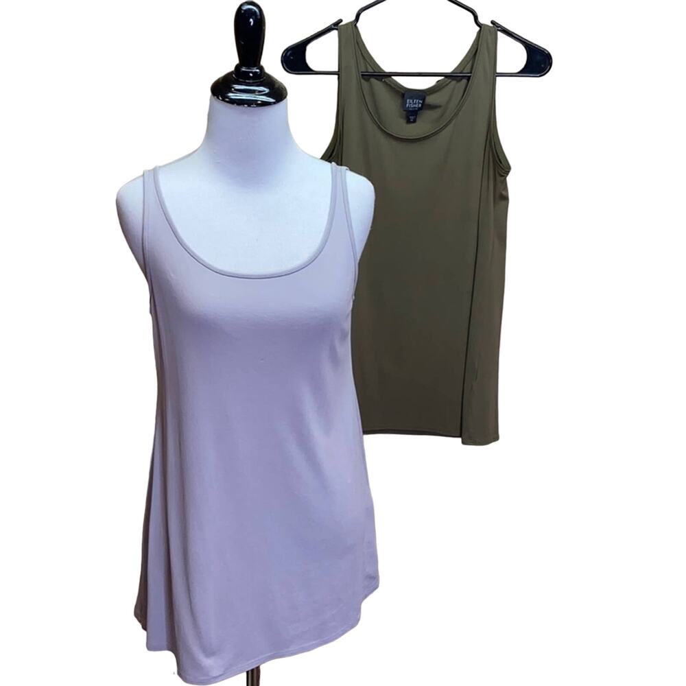 Eileen Fisher Set of 2 Silk Tank Tops Petite Small